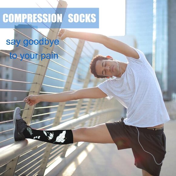 Women's Multi Color 6 Pairs Compression Socks 15-20mmhg Compression Stockings - Picture 5 of 6